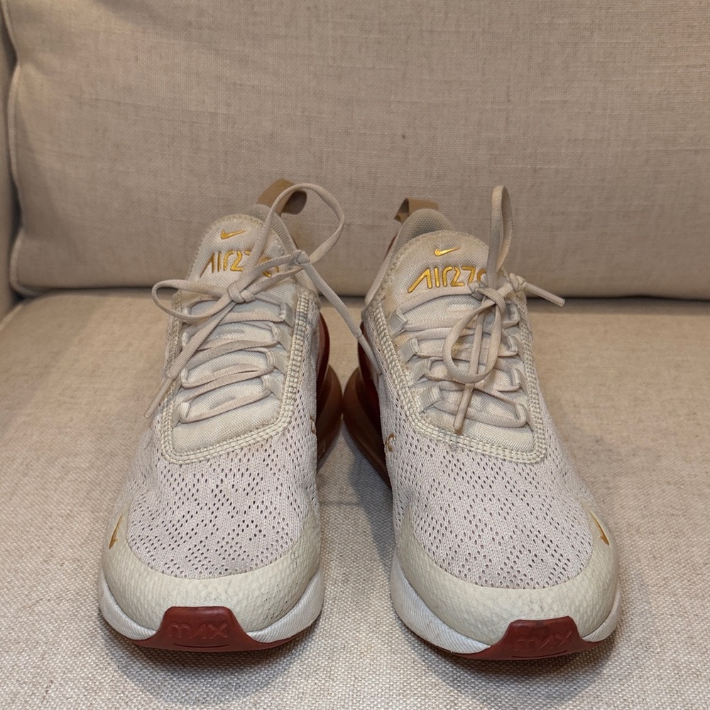Nike Air Max Beige and Gold Sneakers